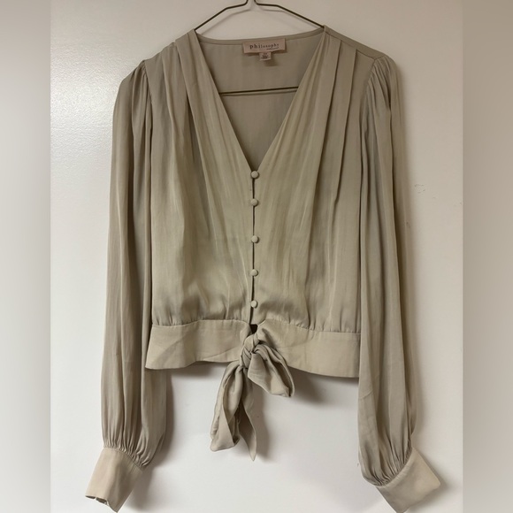 Philosophy cream button up shirt size small - Picture 1 of 3